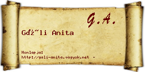 Gáli Anita névjegykártya